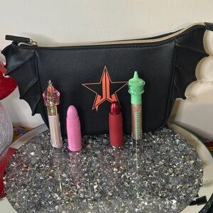 New Jeffree Star Bat Wing Makeup Bag With 3 Lip Products and 1 Concealer.